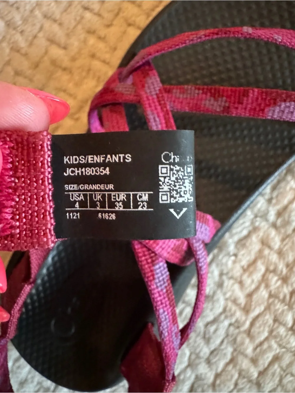 Chaco Kids' ZX/1 EcoTread Sandals Sweeping Fuchsia Size 4